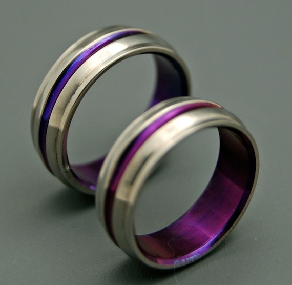 Titanium Wedding Bands Wedding Rings Titanium Rings Purple Ring