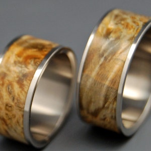 wedding ring, titanium rings, wood rings titanium wedding ring, mens ring, womens ring FAN THE FLAME image 2