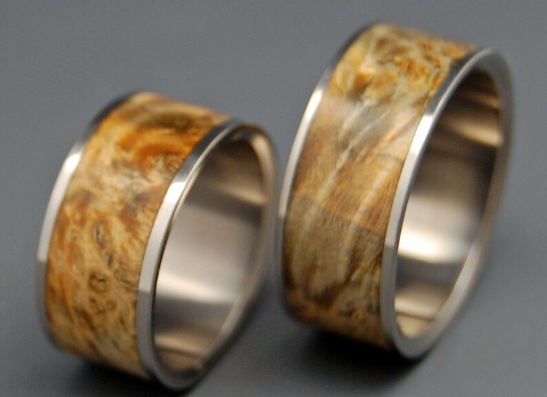 wedding ring, titanium rings, wood rings titanium wedding ring, mens ring, womens ring FAN THE FLAME image 2