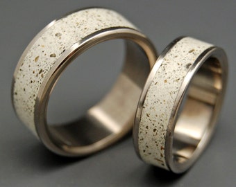 Wedding ring, concrete ring, titanium rings, men’s ring, women’s ring, concrete - BED ROCK BEAUTY