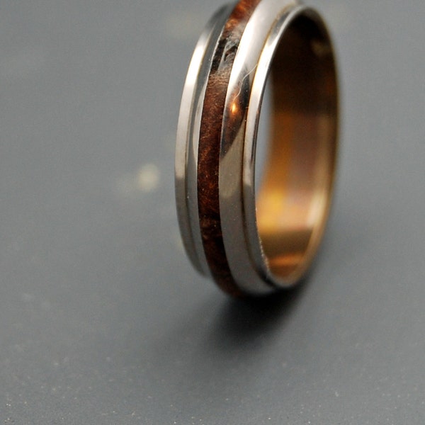 Wooden Wedding Rings, Mens Ring, Titanium Wedding Ring, Womens Ring, Eco-friendly - KE ALOHA