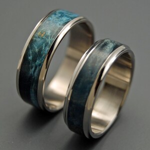 wedding rings, titanium rings, wood rings, mens rings, Titanium Wedding Bands, Eco-Friendly Rings, Wedding Rings CASPIAN image 3