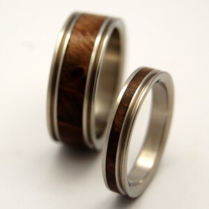 Wooden Wedding Rings, titanium ring, titanium wedding rings, Eco-friendly rings, mens ring, womens rings, wood rings MIRACLES HAPPEN image 4