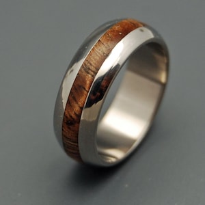 Wooden Wedding Rings, Mens Ring, Womens Ring, Titanium Rings, Eco-Friendly, Unique Wedding Rings - MAHALO