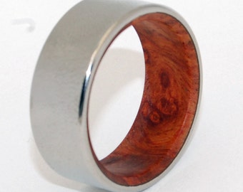 Wooden Wedding Rings, titanium ring, titanium wedding rings, Eco-friendly rings, mens ring, womens rings, wood rings - SANTUM WIRE-WHEEL