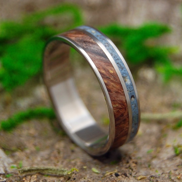 Wooden Wedding Rings, titanium ring, sweden, titanium wedding rings, Eco-friendly rings, mens ring, womens rings, wood rings - North Sea