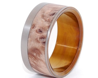 wedding rings, titanium rings, wood rings, mens rings, womens ring, Titanium Wedding Bands, Eco-Friendly Rings - PURR