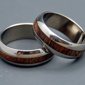 wedding ring, titanium rings, wood rings titanium wedding ring, mens ring, womens ring MAHALO image 2