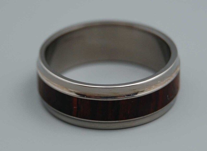 Wooden Wedding Rings Titanium Wedding Band Wedding Rings Etsy
