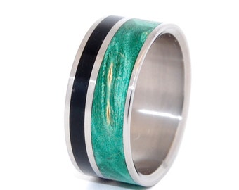 Black rings, wedding ring, titanium rings, wood rings titanium wedding ring, men’s ring, women’s ring - WITS THAT do AGREE