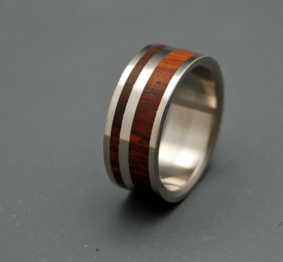 Wedding ring titanium rings wood rings titanium wedding | Etsy