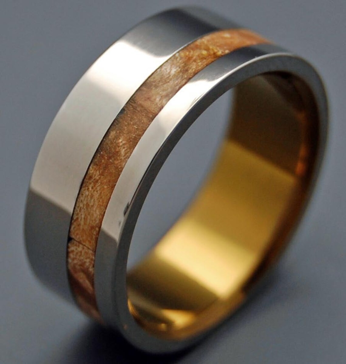 Wooden Wedding Rings titanium wedding ring titanium rings | Etsy