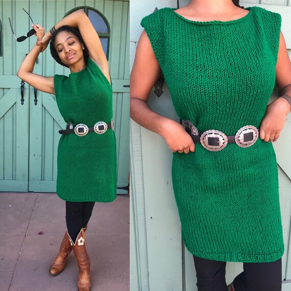 Handmade Sweater Dress / Tank Sweater / Knit Mini