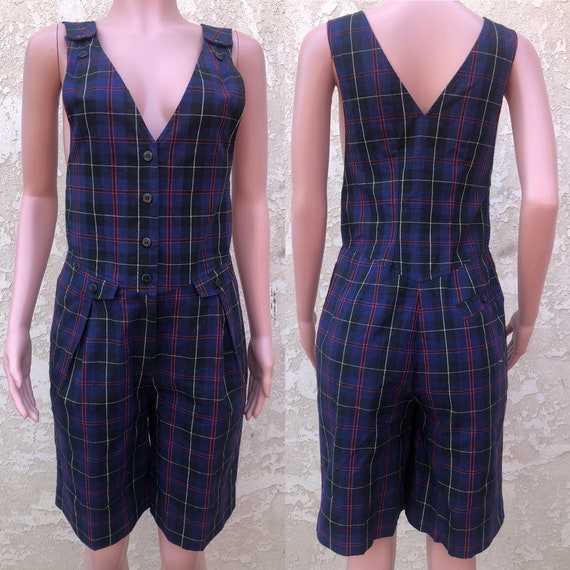 Vintage Jumpsuit / Vintage 80s Jumpsuit /Tartan J