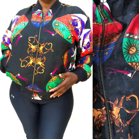 Retro Abstract Bomber Jacket / Women's Bomber Jack