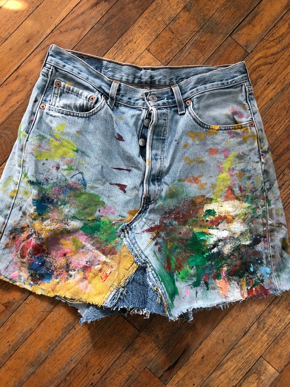 Levis 501 Jean Skirt / Reworked Levis Jeans / Pain