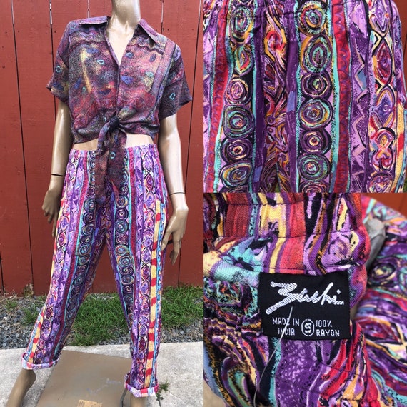 90's Women's Baggy Pants / Zashi Pants / Crazy Pan