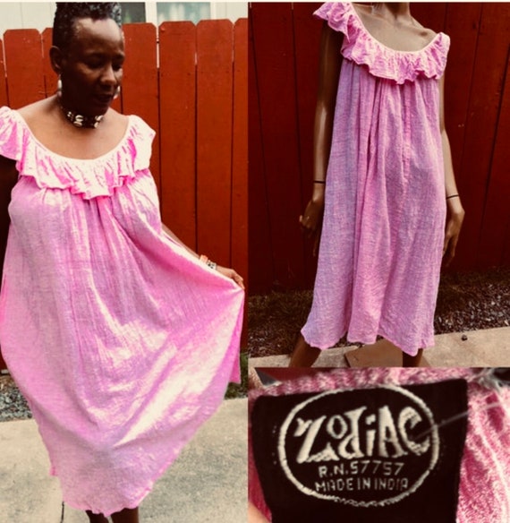 Deadstock Vintage Dress / 70's Zodiac Sundress / B