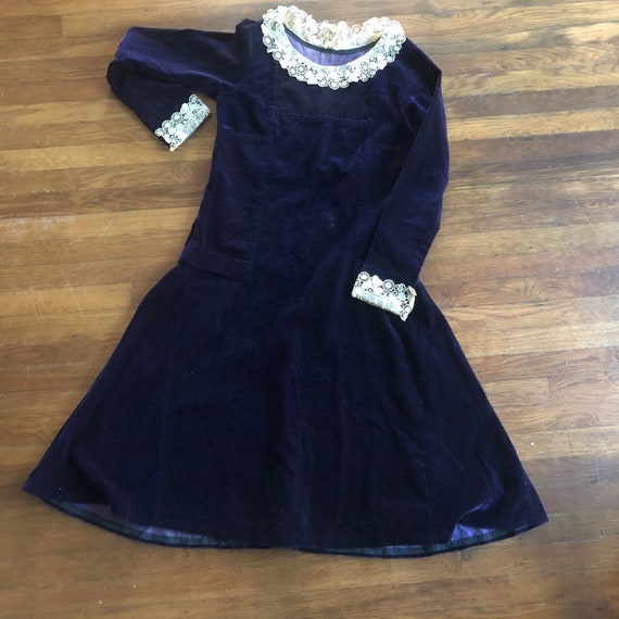 Vintage 30's Velvet Edwardian Dress / Steampunk dr