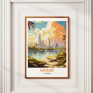 Vintage Miami Travel Poster: Retro Florida Wall Art (Digital Download)