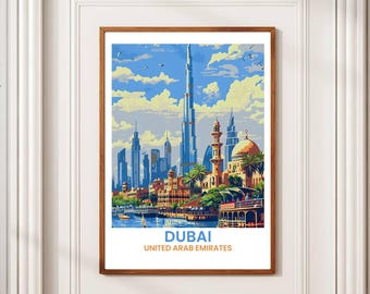 Dubai Skyline Art Print: Burj Khalifa, Modern Cityscape (Digital Download