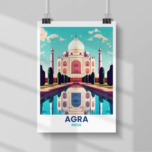 Taj Mahal Poster: Agra India Travel Wall Art