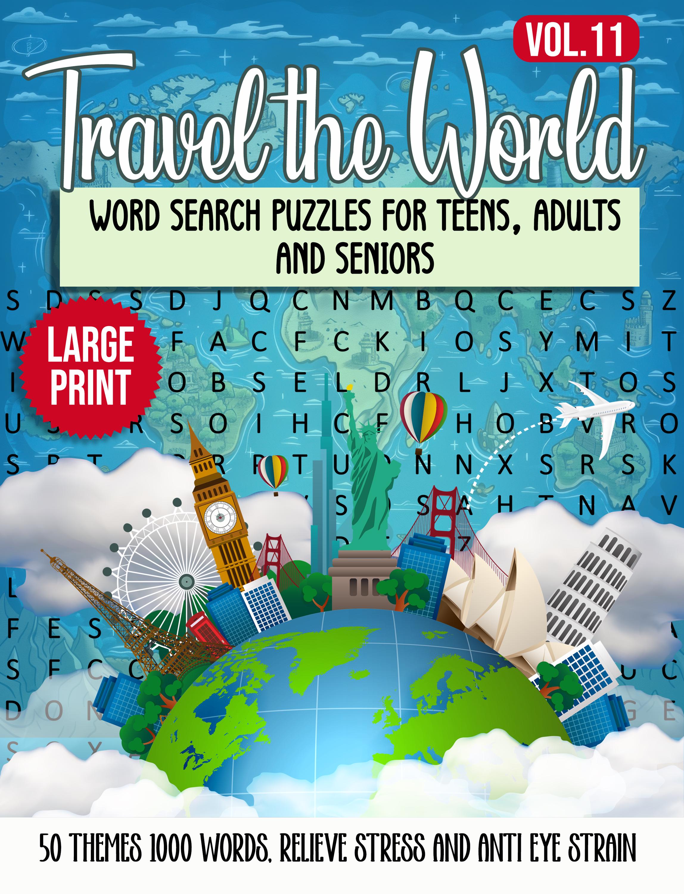 Travel Word Search Puzzle Book: Large Print Brain Games for Adults ...