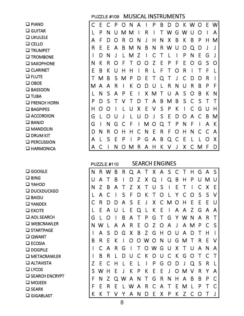 Travel Word Search Puzzle Book: Large Print Brain Game (PDF Download ...