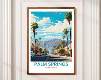 Palm Springs Art Print: Vintage California Desert Travel Poster (Digital Download)