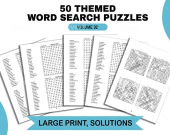 50 sopas de letras temáticas: Juego de ingenio con letra grande (Descarga PDF)