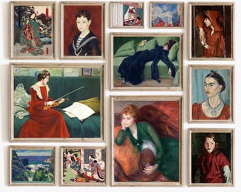 Vintage Women Art Print Set: Japanese & Classical Portrait Gallery (Digital Download)