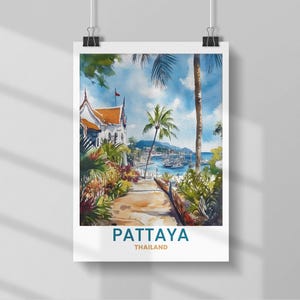 Pattaya Travel Poster: Thailand Coastal Cityscape Art Print