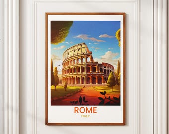 Vintage Rome Travel Poster: Pastel Italian Cityscape Art (Digital Download)