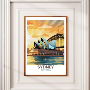 Sydney Opera House Sunset Poster: Vintage Australia Travel Art (Digital Download)
