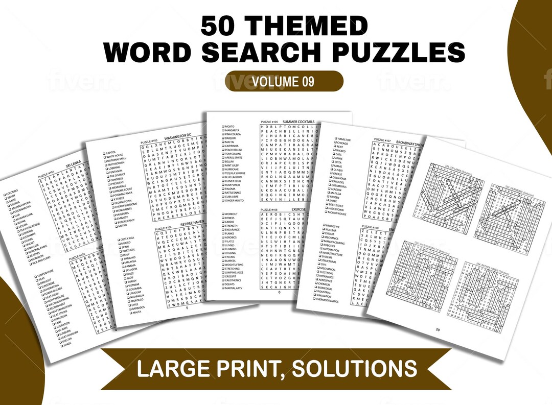 Travel Word Search Puzzle Book: Large Print Brain Game (PDF Download ...