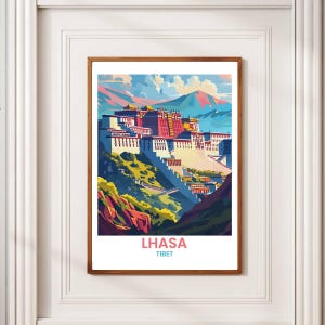 Lhasa Tibet Travel Poster: Vintage Potala Palace Art (Digital Download