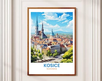 Kosice Slovakia Cityscape Art Print: European Travel Poster (Digital Download