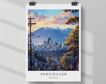Vancouver Canada Art Print: Matte Vertical Poster for Home Decor
