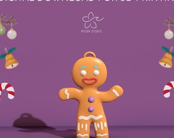 Shrek's Gingerbread Man keychain/christmas tree ornaments, 3d printed digital file