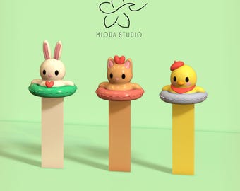 Holiday-Themed Cute Animal Bookmarks - Digital Files