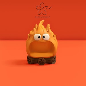 Ghibli Calcifer STL File - Magical 3D Printable Decor & Keychain