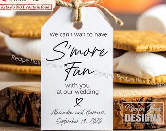 Rehearsal Party S'more Fun Kits, Smore Rehearsal Dinner, We Can't Wait to Have Smore Fun with you at your wedding. Kits have NO Food