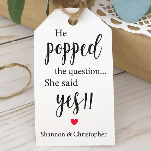 Editable PDF He Popped the Question Engagement Party Favor Etsy Australia