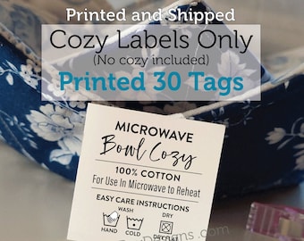 Printed Care Tag for Bowl Cozy, Care Card Tag and Labels for Handmade Microwave Safe Bowl, Soup Bowl Cozy, Care Tag for Bow Cozy