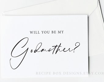 Will you be my Godmother, Proposal for Godmother Gift Card for Godmother, Christening Godmother Card