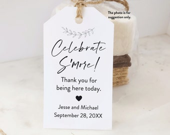 S'mores Party Favor Kits, Celebrate Smore, Rustic Wedding Favor tag Smore with Bags, Tags, Twine, Smore Wedding, Smore Kits have No Food