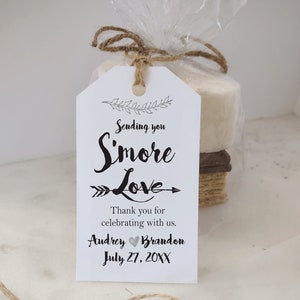 Smores Favor Tags Kits, Smore&#39;s, Smore Favor Tags, S&#39;mores Kit, S&#39;more Tag, Sending You S&#39;more Love Kits include Tags, Bags, Twine - No Food