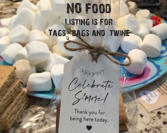 Rustic Wedding S'more Favor Kit: Tags, Bags & Twine (No Food), Celebrate Smore