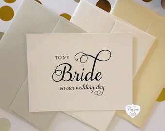 to my bride to my groom on our wedding day wedding card etsy
