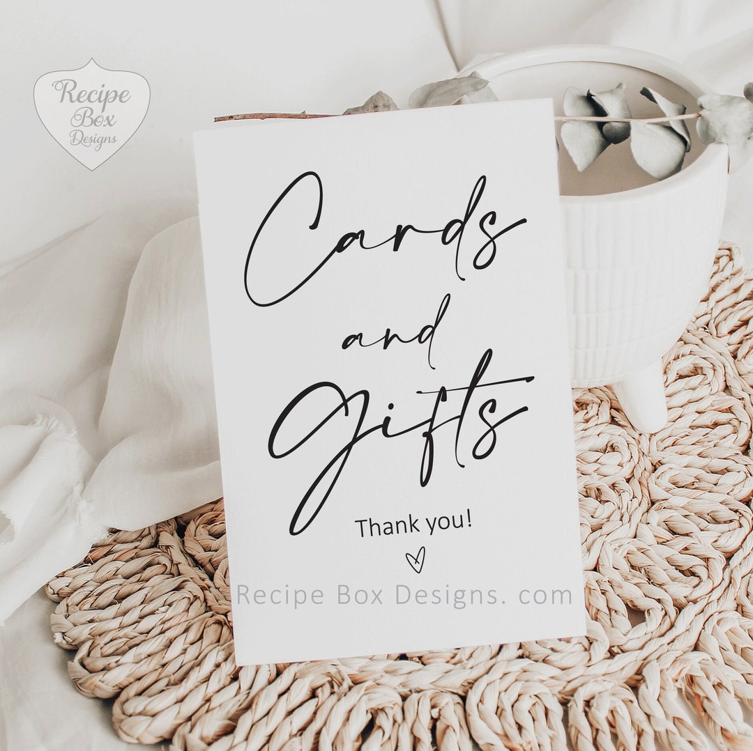 Cards and Gifts Printable Sign, Minimalist Wedding, Boho Wedding ...